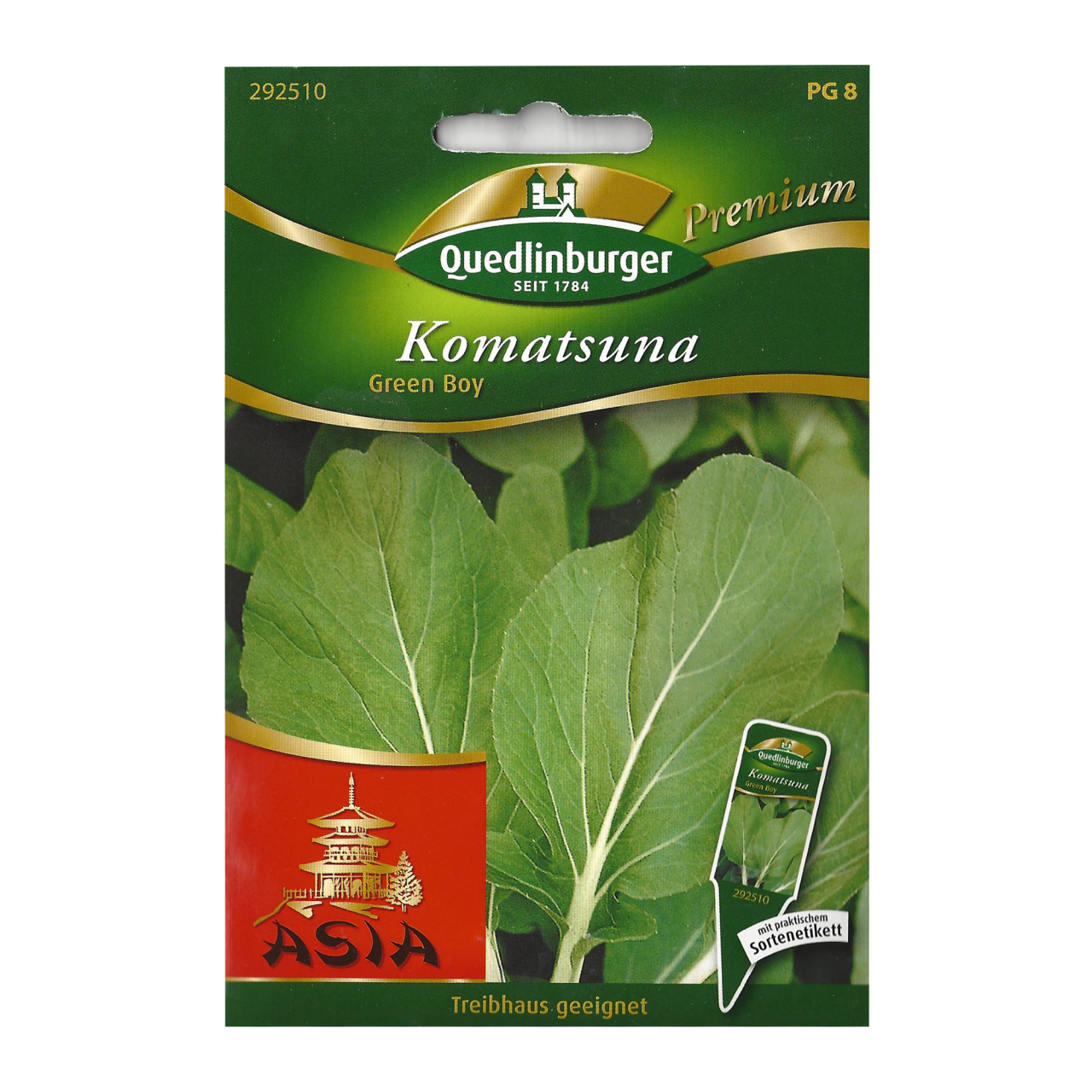 Quedlinburger Saatgut Komatsuma Green Boy Premium Vorderseite